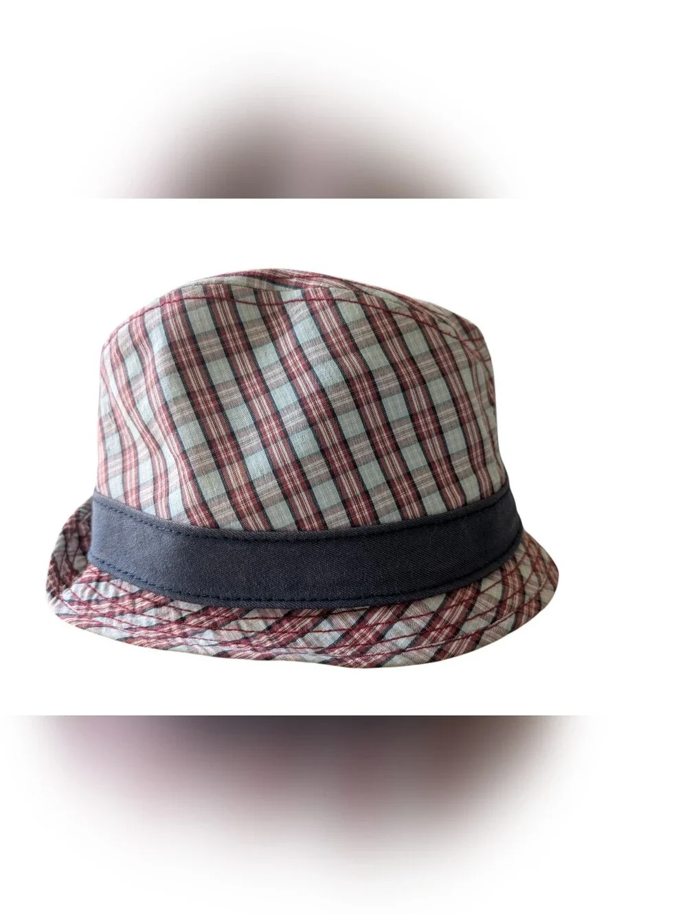 Ben Sherman Trilby Hat Blue & Pink Plaid